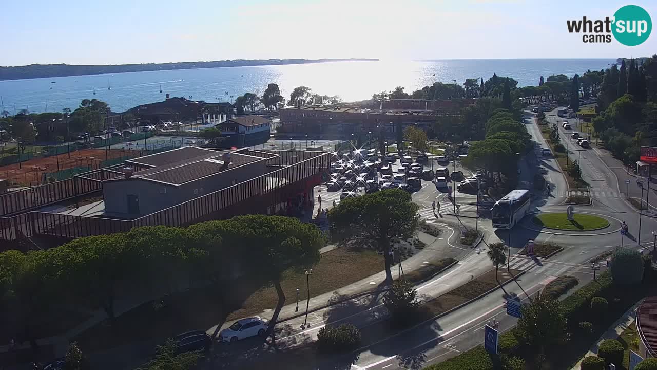 Portorož Live Webcam – view of the marina and tennis courts