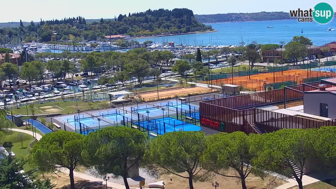 Portorož Live Webcam – view of the marina and tennis courts