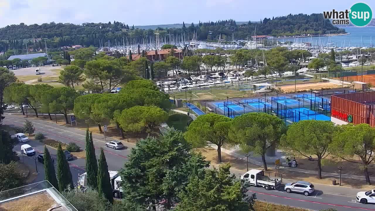 Portorož Live Webcam – view of the marina and tennis courts
