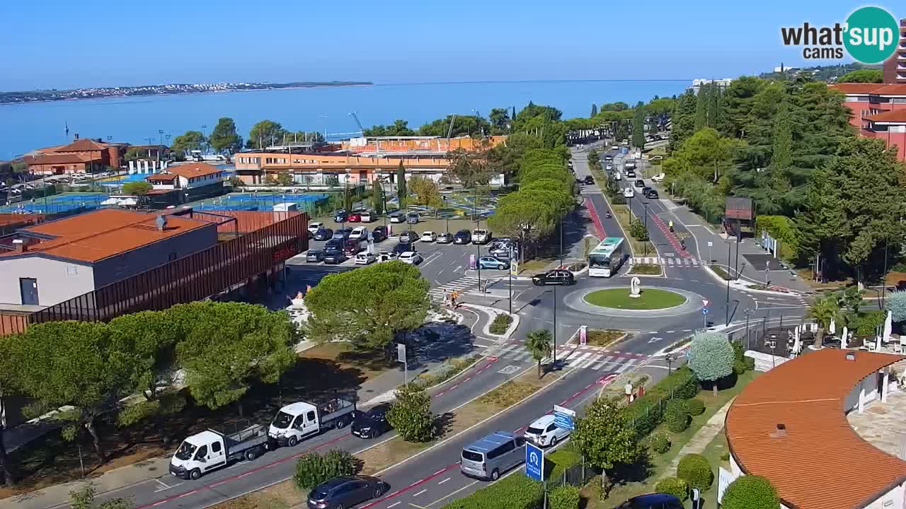 Portorož Live Webcam – view of the marina and tennis courts