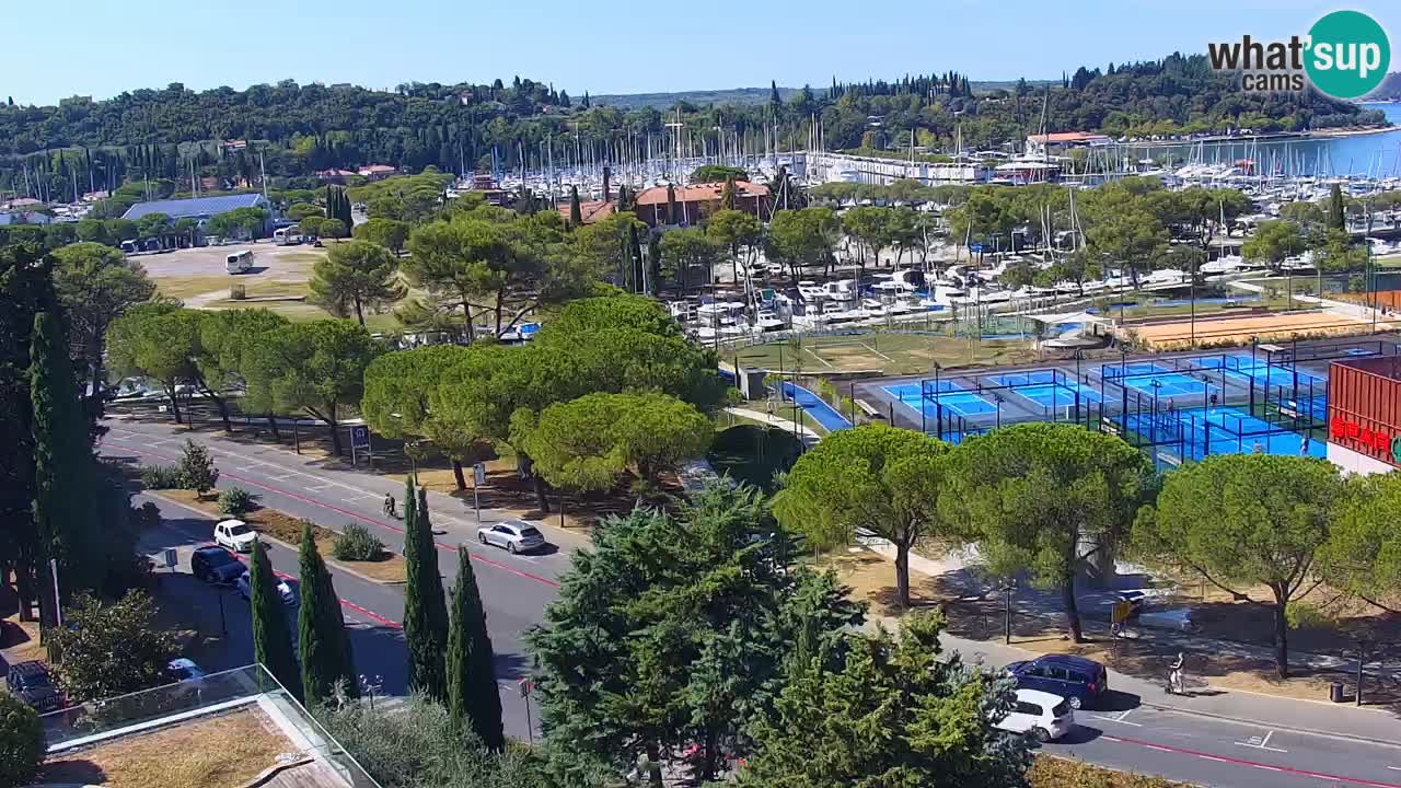 Portorož Webcam – Blick auf den Yachthafen und die Tennisplätze