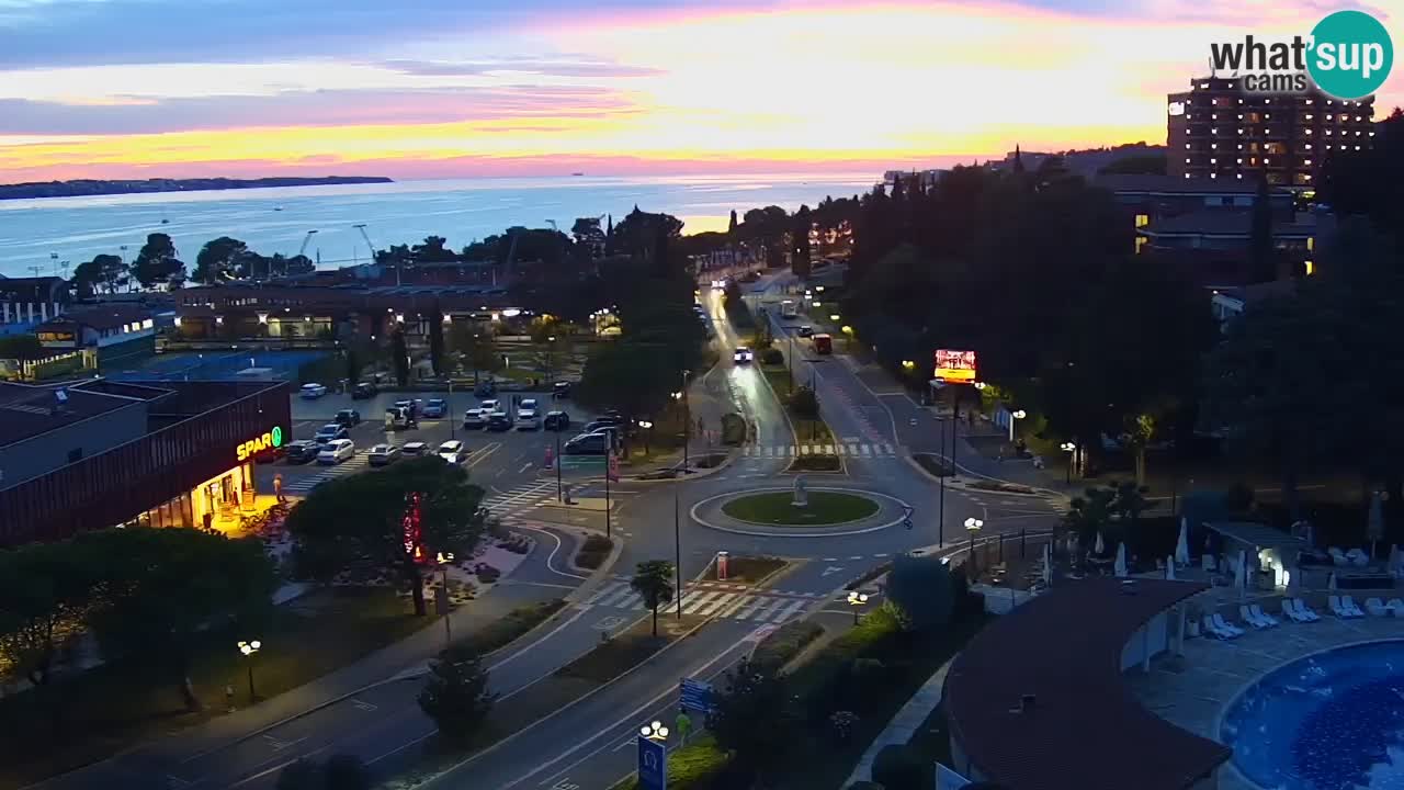 Portorož Webcam – Blick auf den Yachthafen und die Tennisplätze