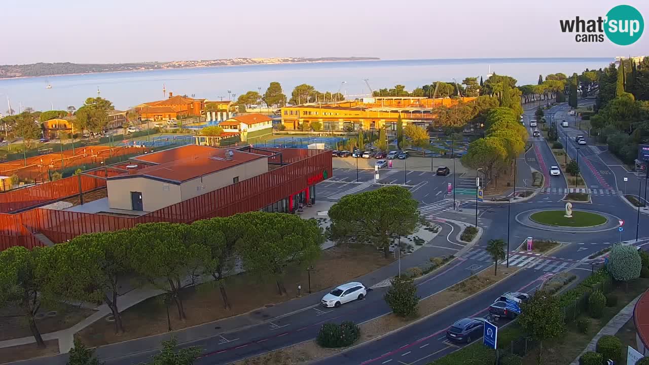 Portorož Live Webcam – view of the marina and tennis courts