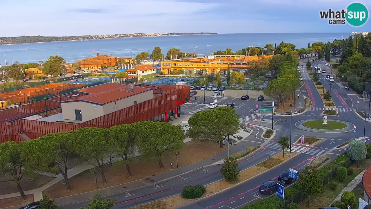 Portorož Webcam – Blick auf den Yachthafen und die Tennisplätze