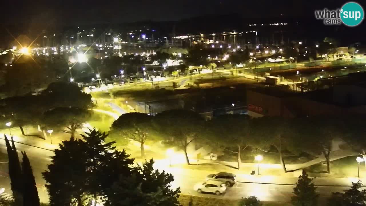 Portorož Live Webcam – view of the marina and tennis courts