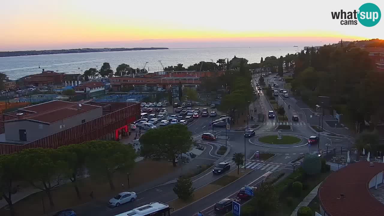 Portorož Live Webcam – view of the marina and tennis courts