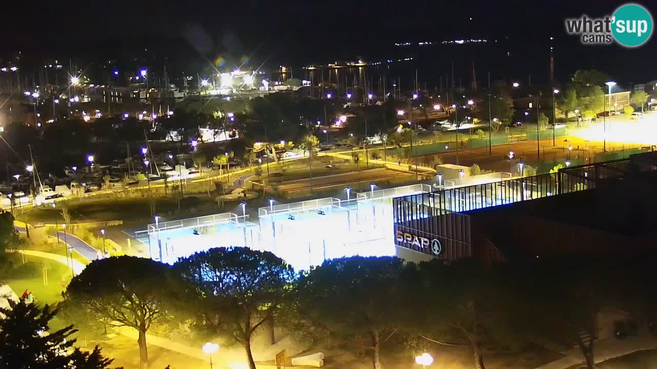 Portorož Webcam – Blick auf den Yachthafen und die Tennisplätze