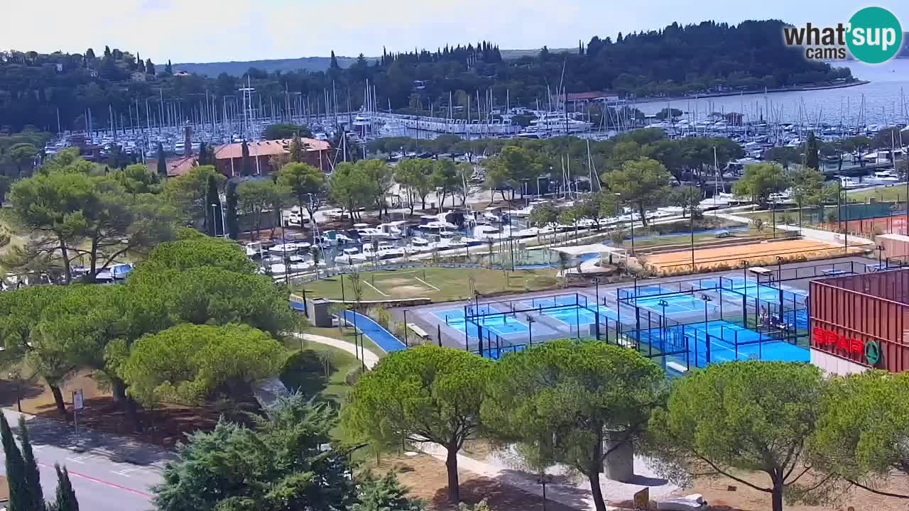 Portorož Live Webcam – view of the marina and tennis courts