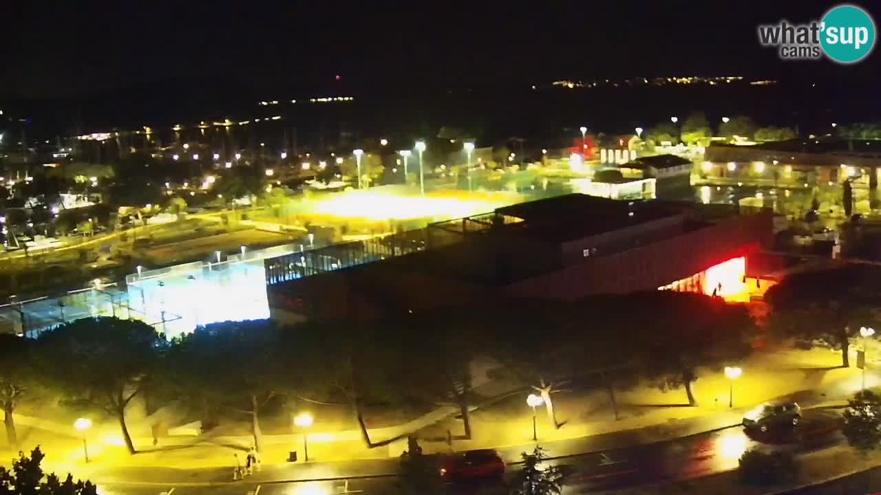 Portorož Webcam – Blick auf den Yachthafen und die Tennisplätze