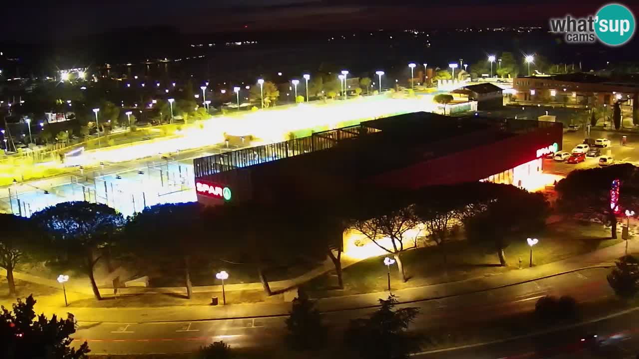 Portorož Live Webcam – view of the marina and tennis courts