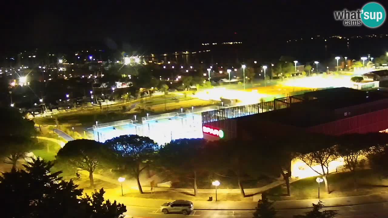 Portorož Live Webcam – view of the marina and tennis courts