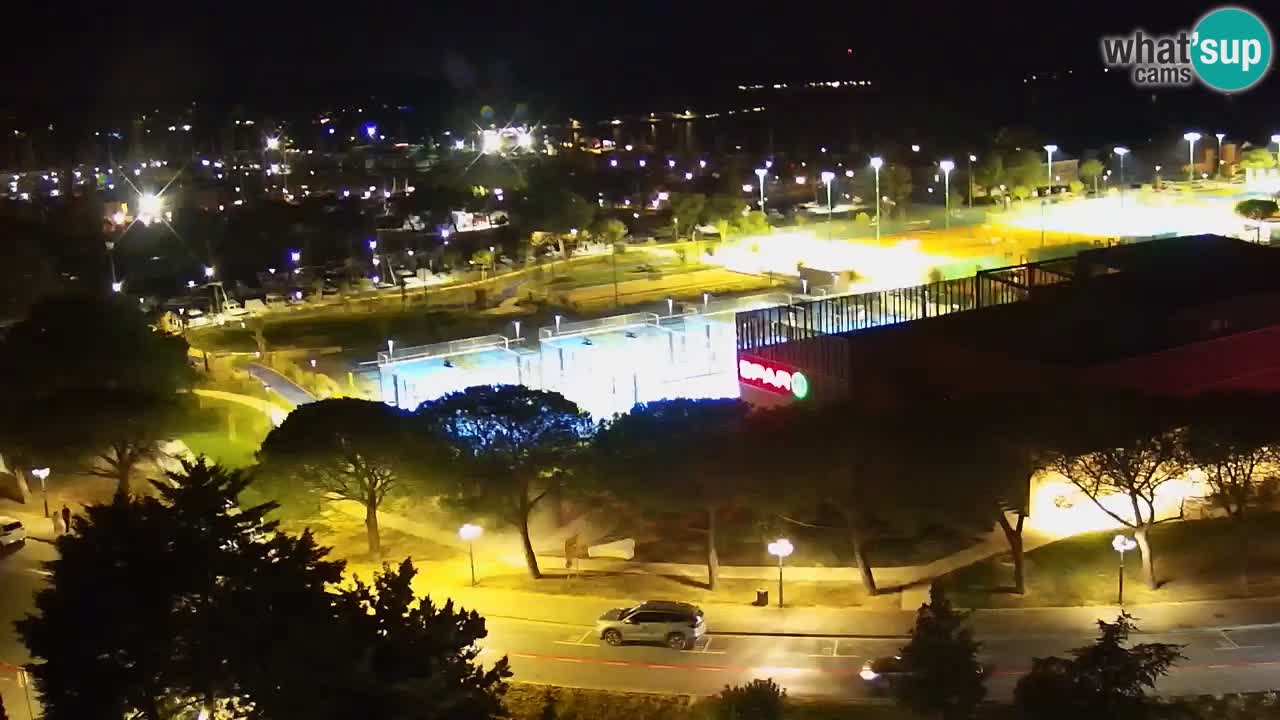 Portorož Webcam – Blick auf den Yachthafen und die Tennisplätze
