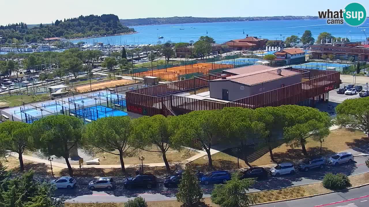 Portorož Webcam – Blick auf den Yachthafen und die Tennisplätze