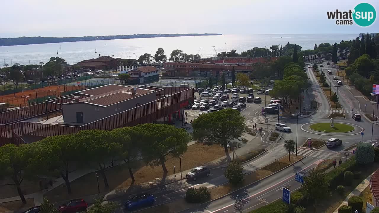 Portorož Webcam – Blick auf den Yachthafen und die Tennisplätze