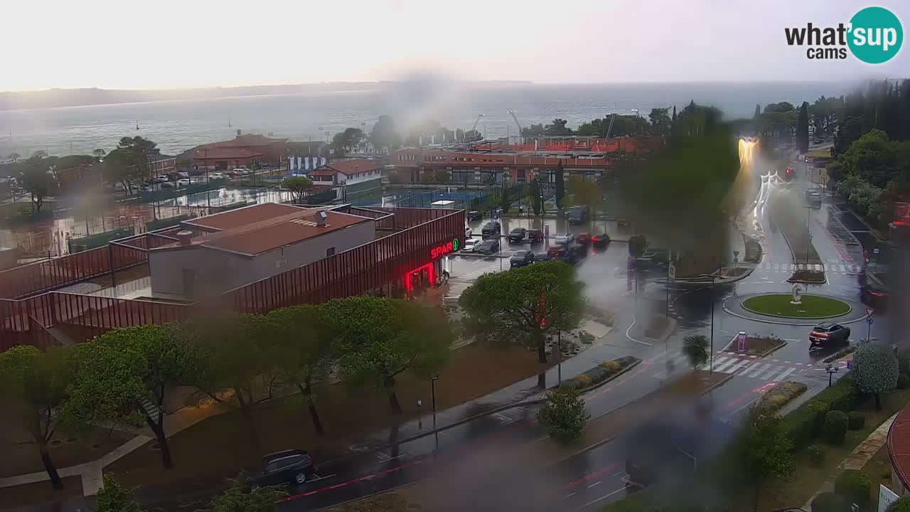 Portorož Webcam – Blick auf den Yachthafen und die Tennisplätze