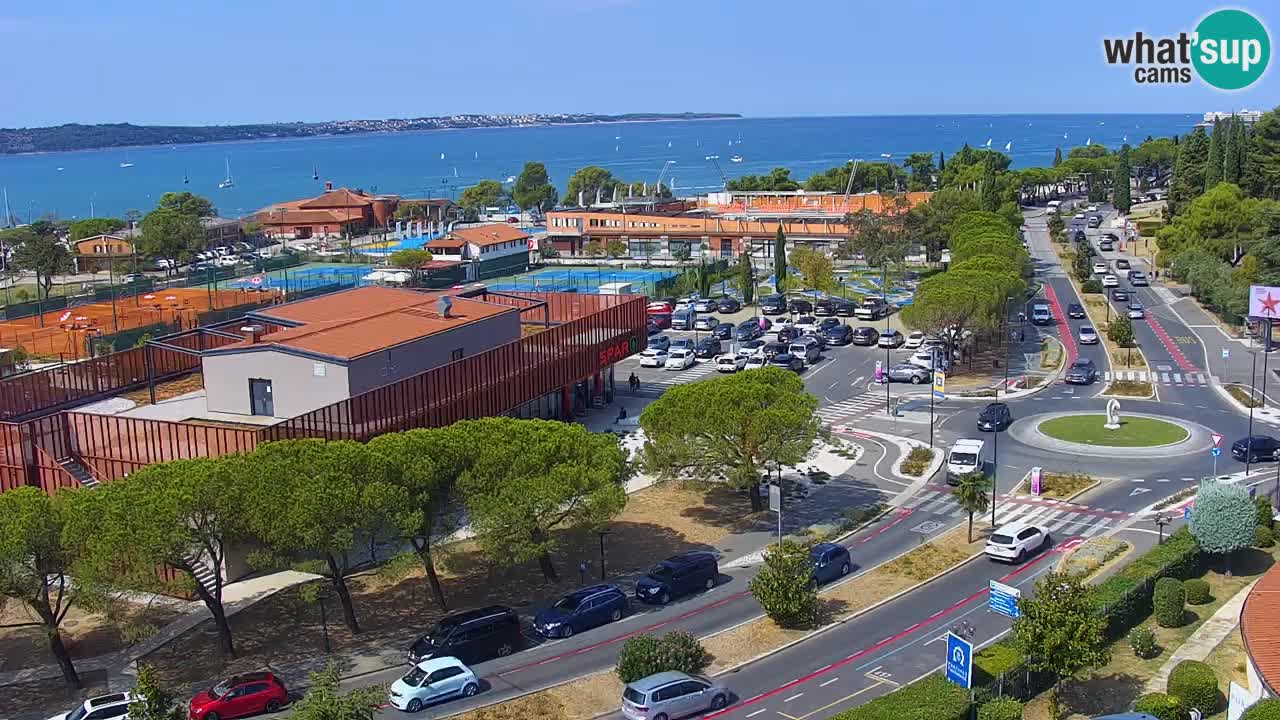 Portorož Webcam – Blick auf den Yachthafen und die Tennisplätze