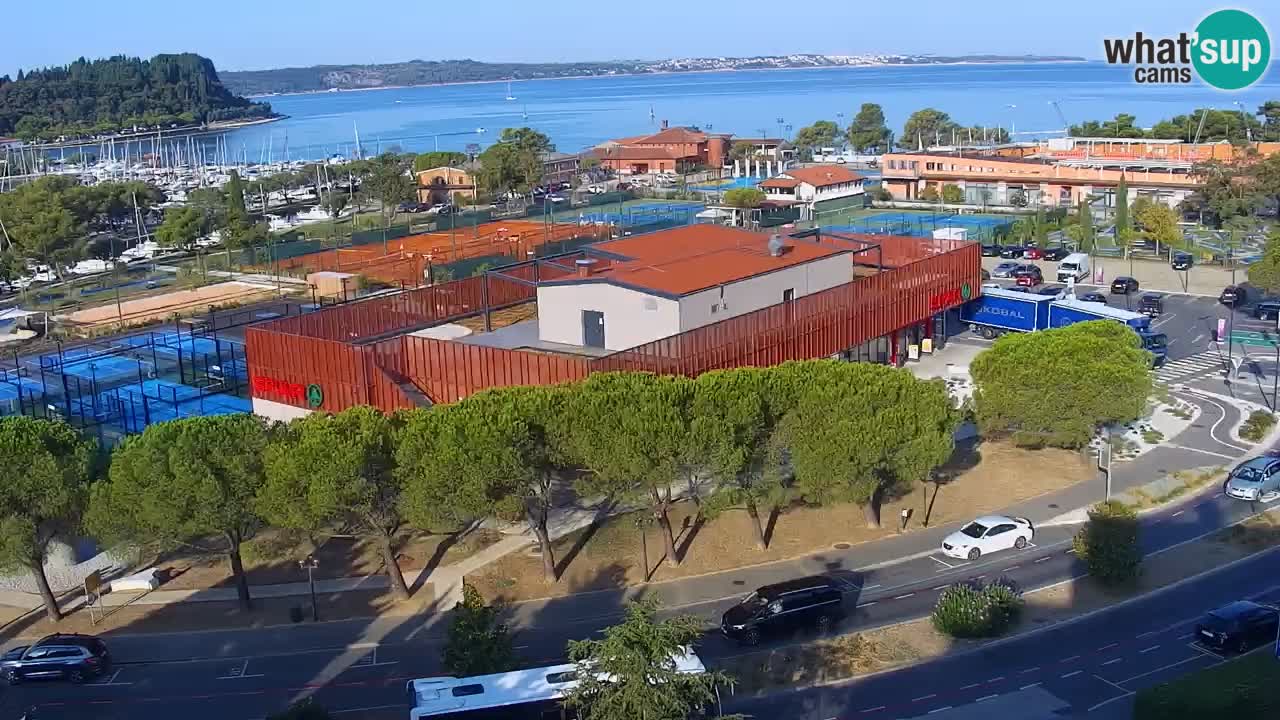 Portorož Live Webcam – view of the marina and tennis courts