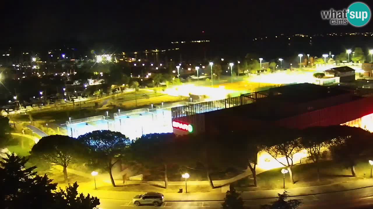Portorož Live Webcam – view of the marina and tennis courts