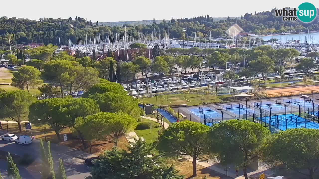 Portorož Live Webcam – view of the marina and tennis courts