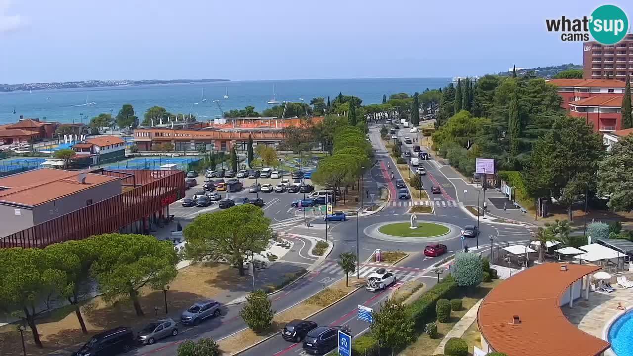 Portorose Live Webcam – vista sulla marina e i campi da tennis