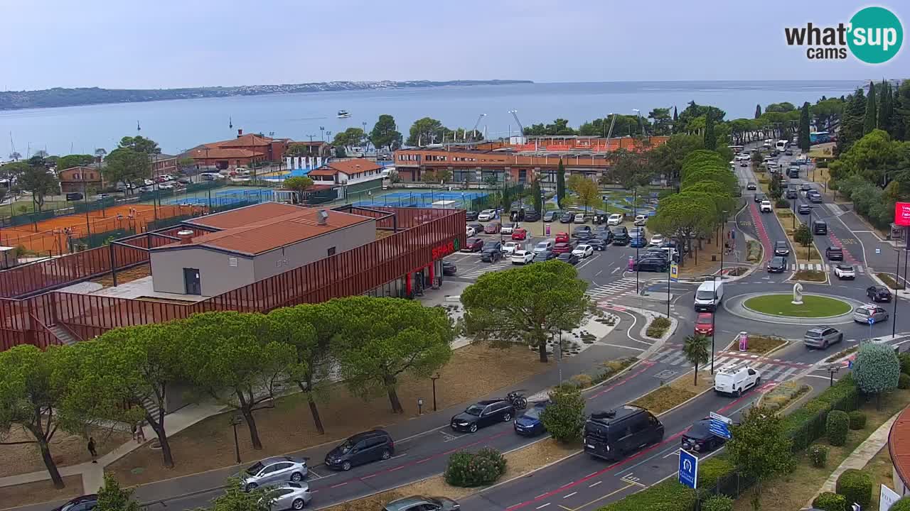 Portorose Live Webcam – vista sulla marina e i campi da tennis