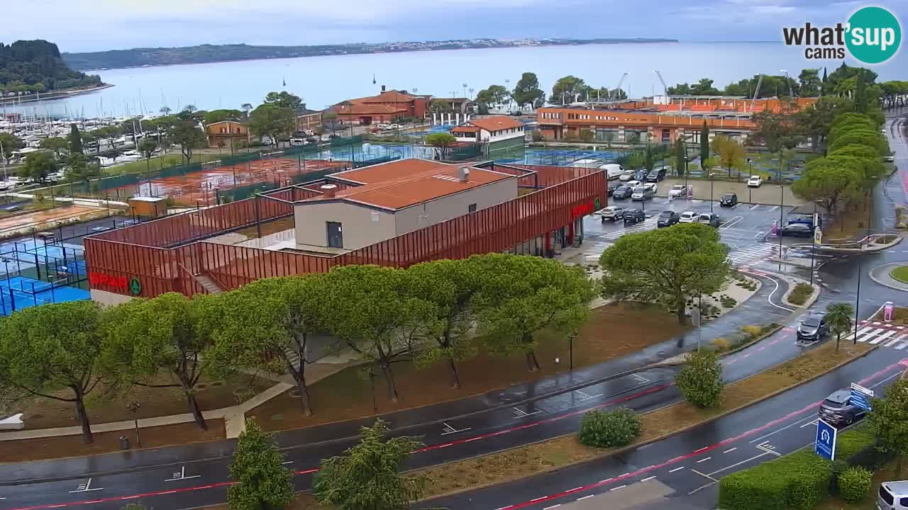 Portorose Live Webcam – vista sulla marina e i campi da tennis
