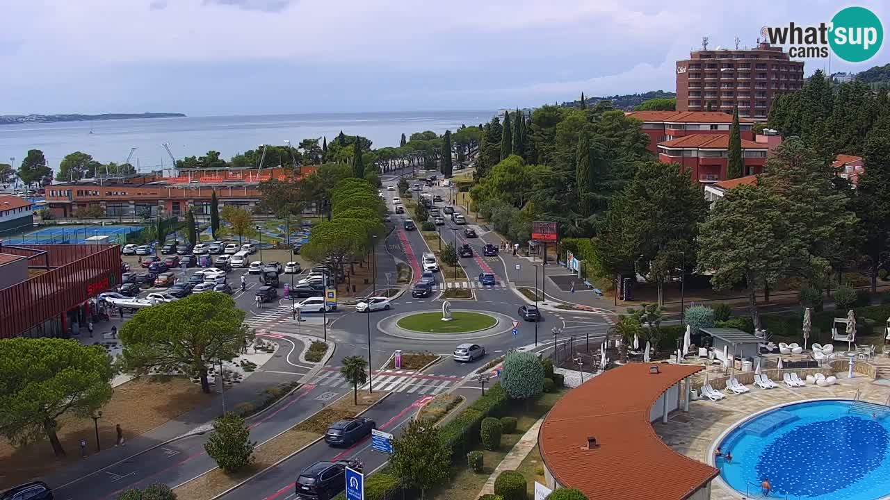 Portorož Live Webcam – view of the marina and tennis courts