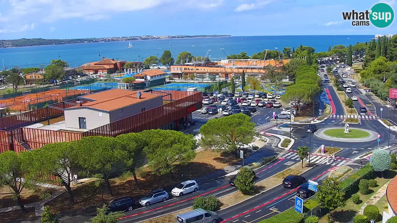 Portorož Webcam – Blick auf den Yachthafen und die Tennisplätze
