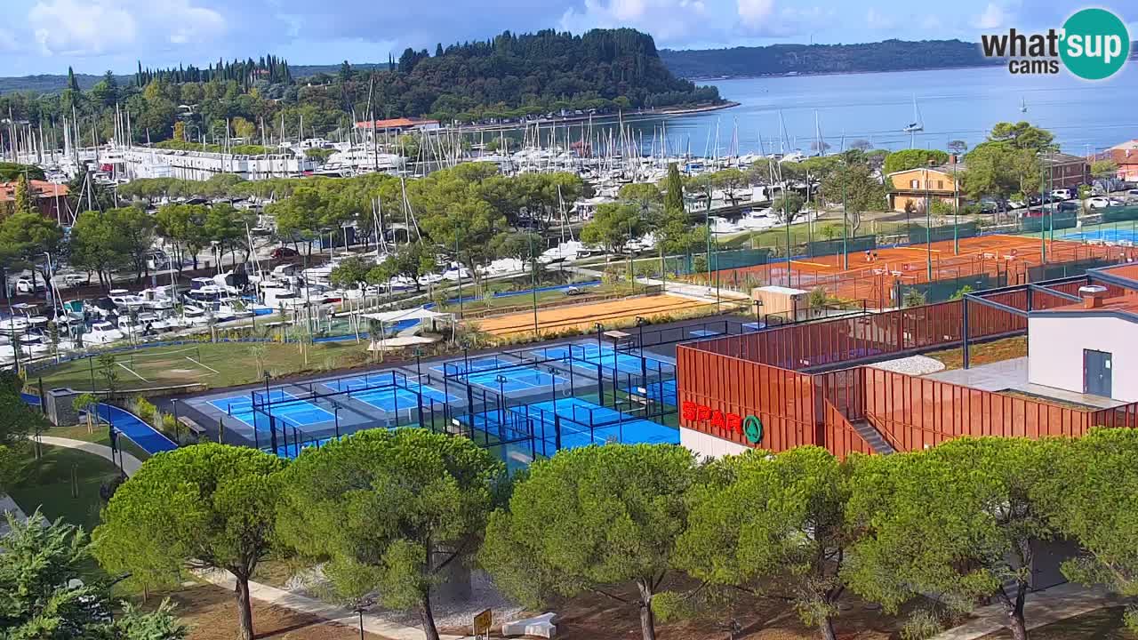 Portorož Live Webcam – view of the marina and tennis courts