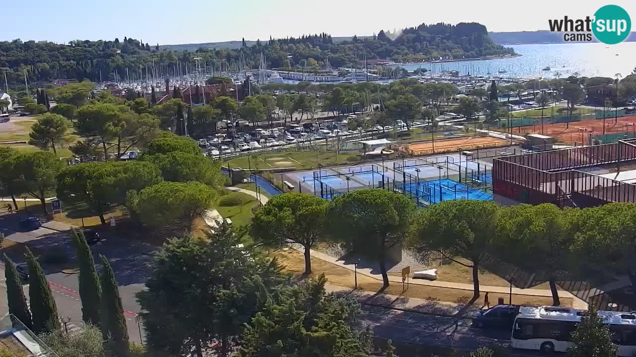Portorož Webcam – Blick auf den Yachthafen und die Tennisplätze