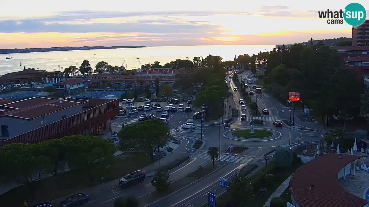 Portorose Live Webcam – vista sulla marina e i campi da tennis