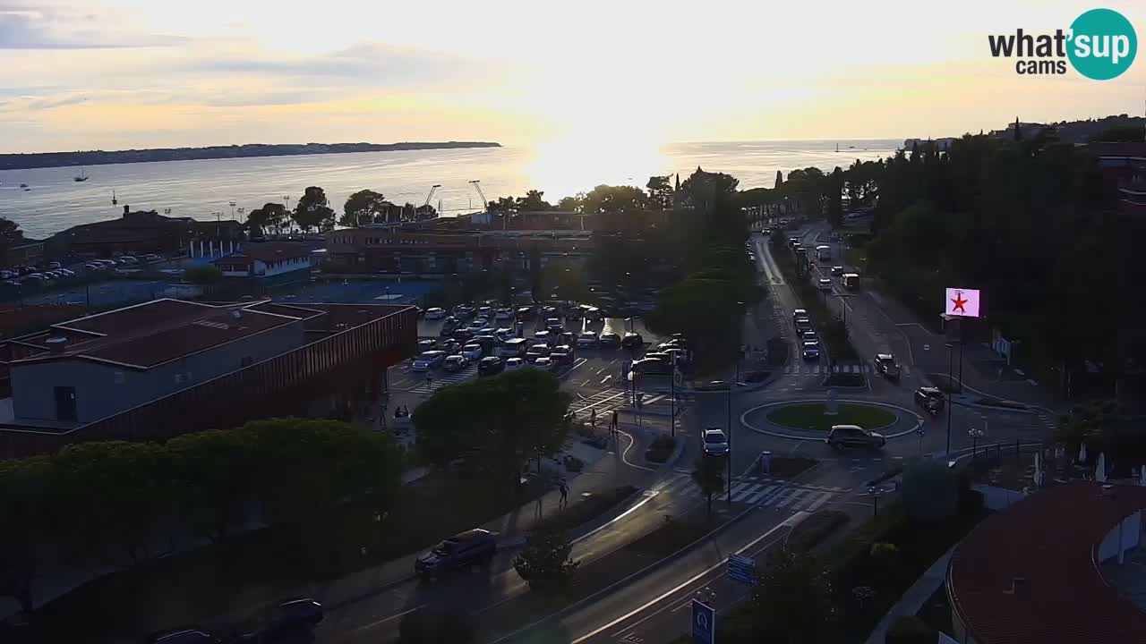 Portorož spletna kamera – pogled na marino in teniška igrišča