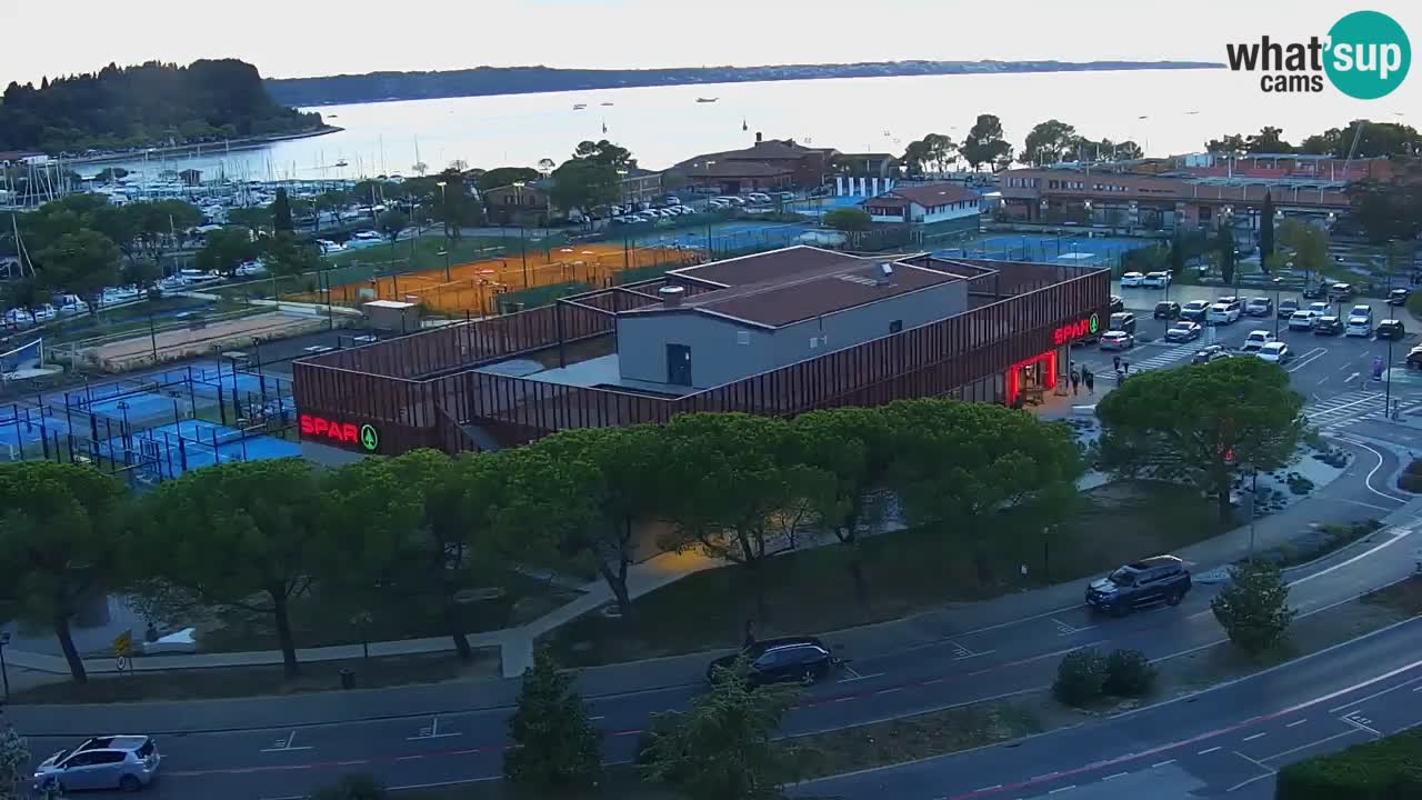 Portorose Live Webcam – vista sulla marina e i campi da tennis