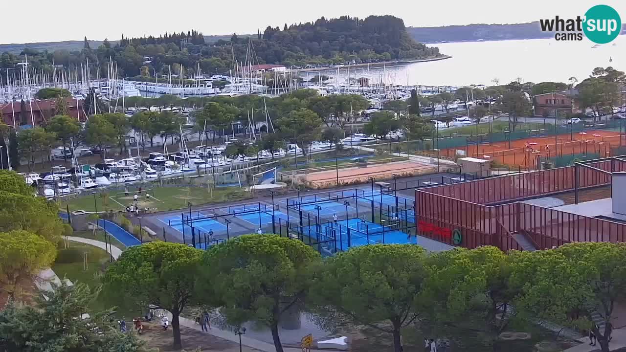 Portorož Live Webcam – view of the marina and tennis courts