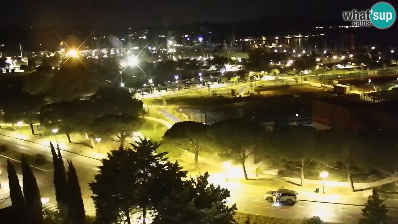 Portorož Live Webcam – view of the marina and tennis courts