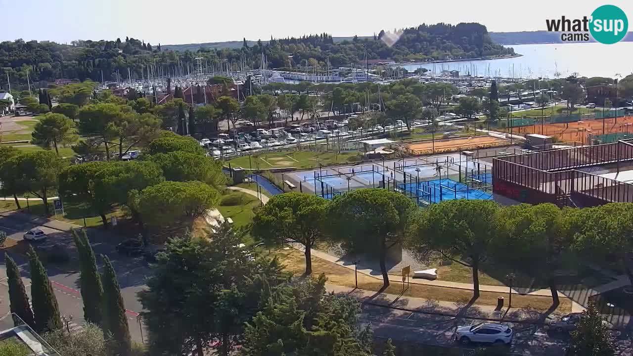 Portorož Live Webcam – view of the marina and tennis courts