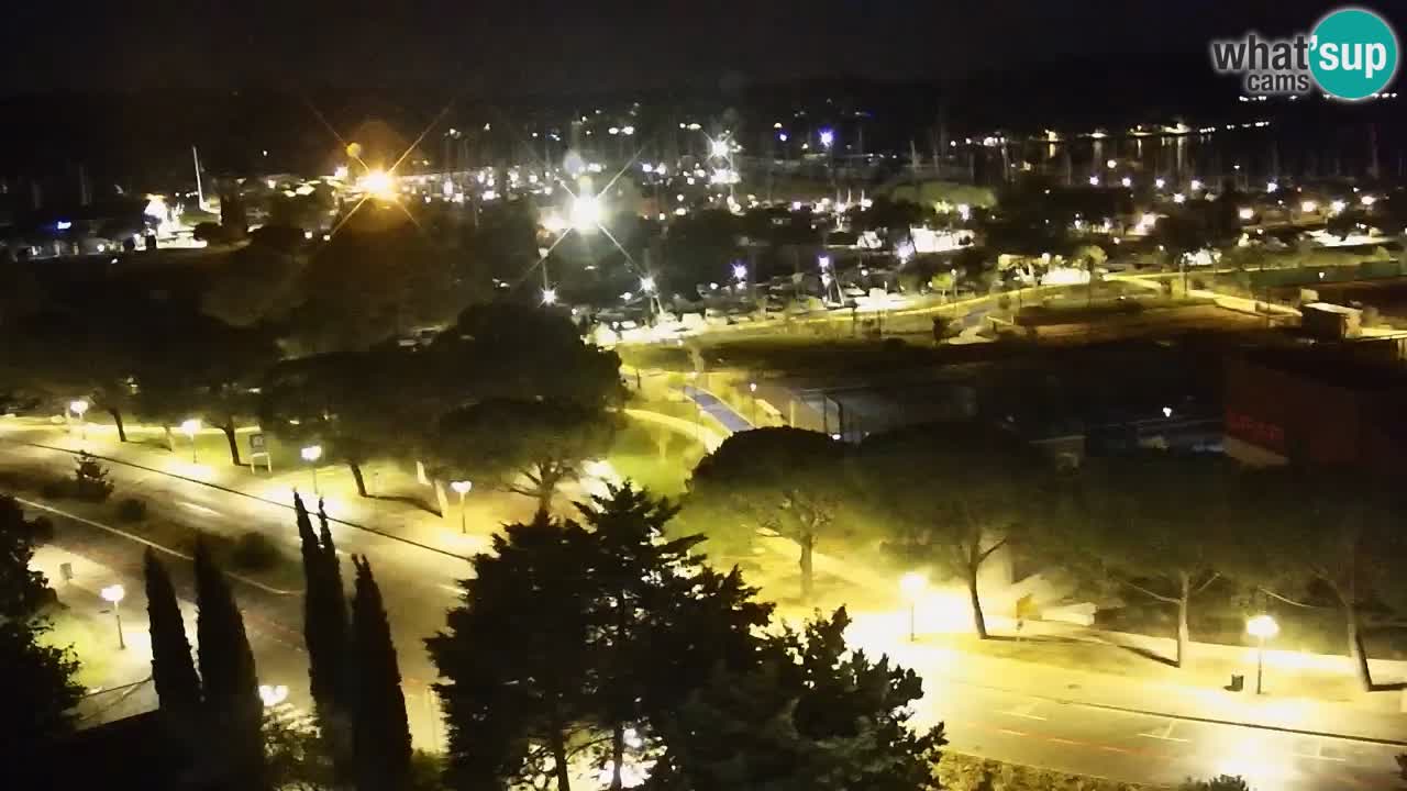 Portorož Webcam – Blick auf den Yachthafen und die Tennisplätze