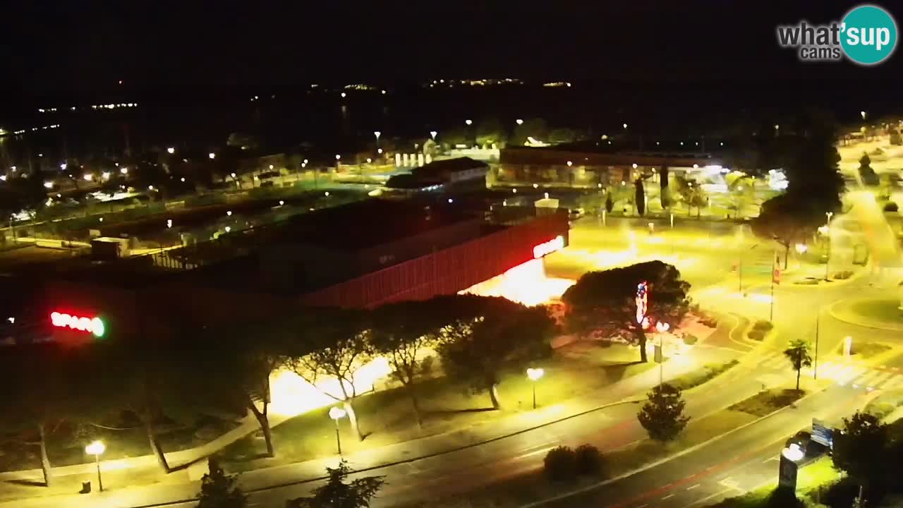 Portorož Webcam – Blick auf den Yachthafen und die Tennisplätze