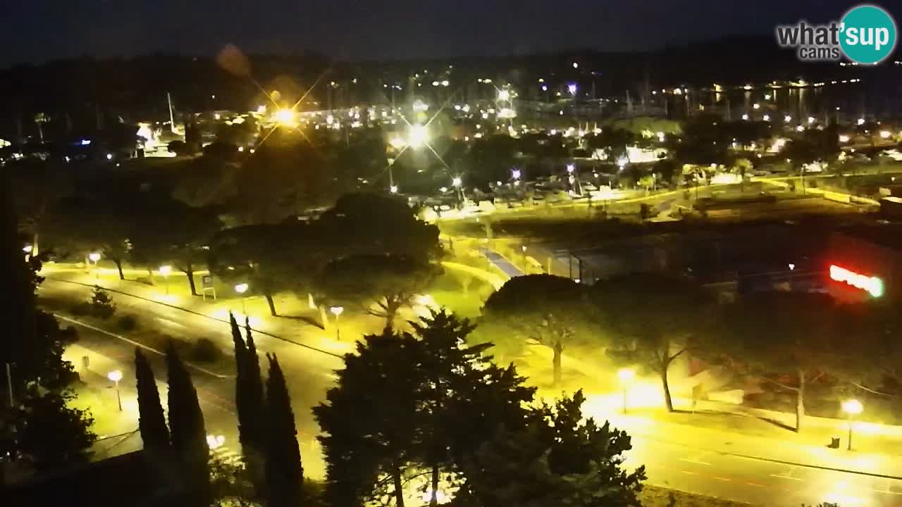Portorož Live Webcam – view of the marina and tennis courts