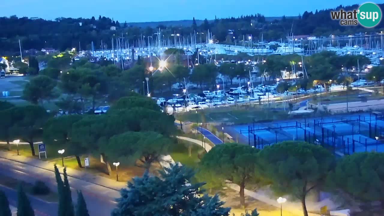 Portorož Webcam – Blick auf den Yachthafen und die Tennisplätze