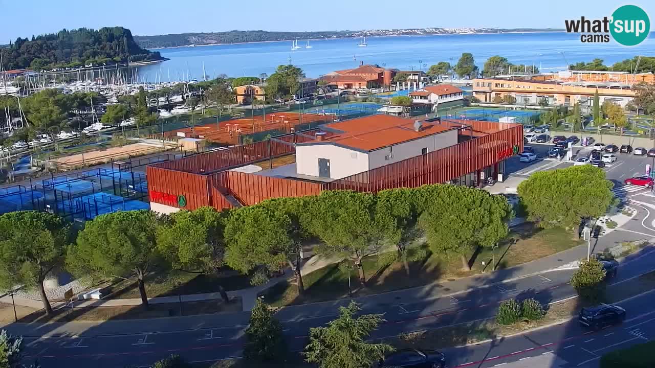 Portorož Live Webcam – view of the marina and tennis courts