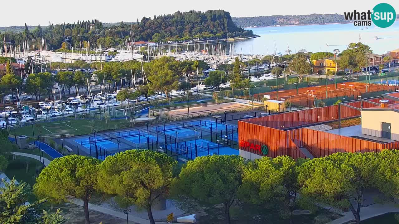Portorož Live Webcam – view of the marina and tennis courts