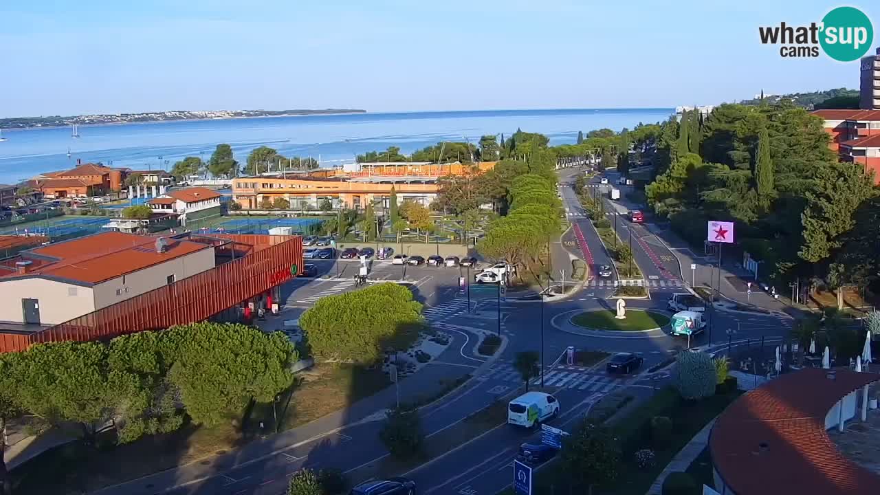 Portorož Webcam – Blick auf den Yachthafen und die Tennisplätze
