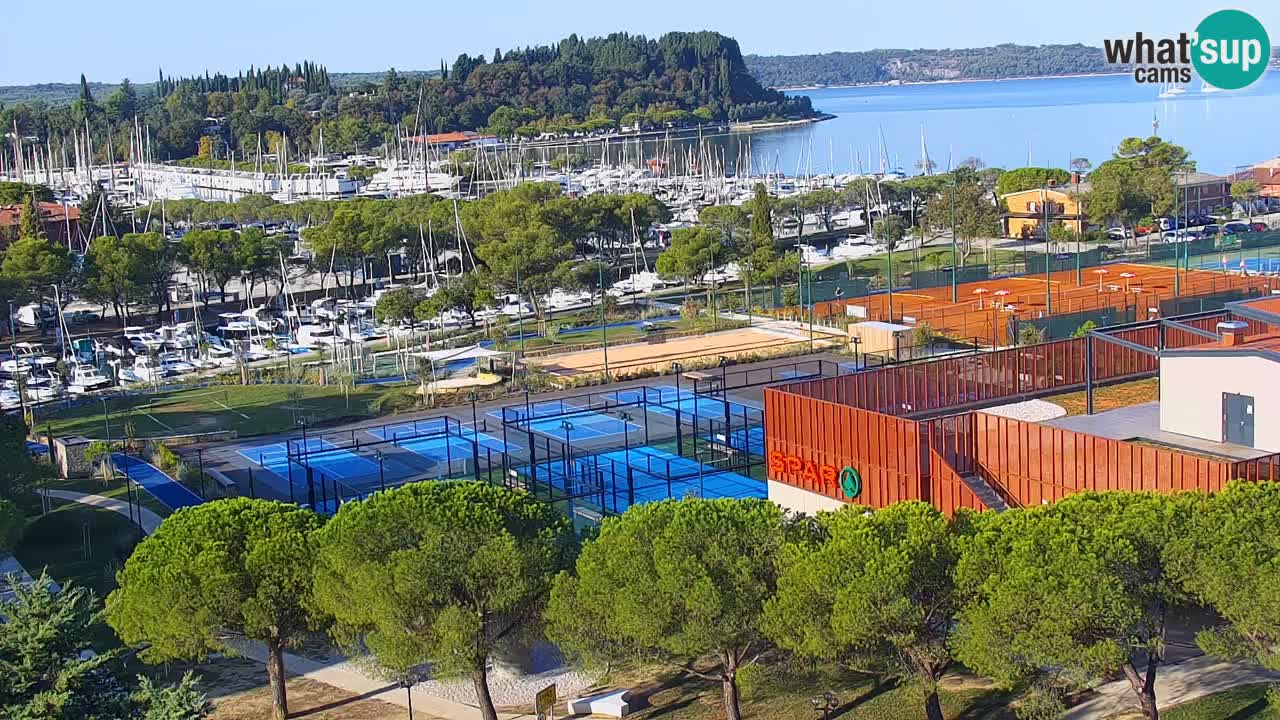 Portorož Live Webcam – view of the marina and tennis courts
