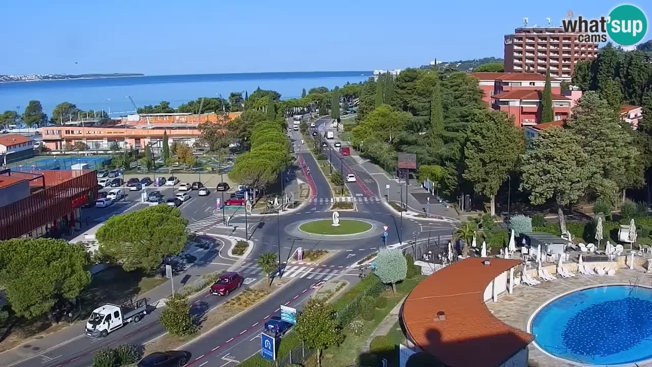 Portorož spletna kamera – pogled na marino in teniška igrišča