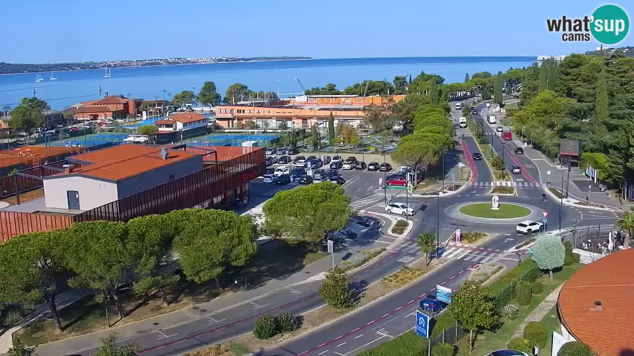 Portorož spletna kamera – pogled na marino in teniška igrišča