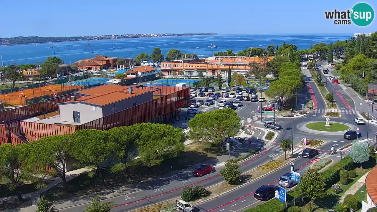 Portorož spletna kamera – pogled na marino in teniška igrišča