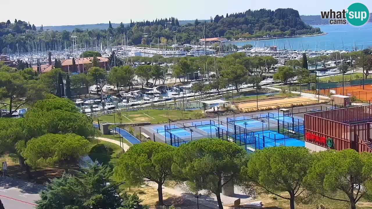 Portorož Live Webcam – view of the marina and tennis courts