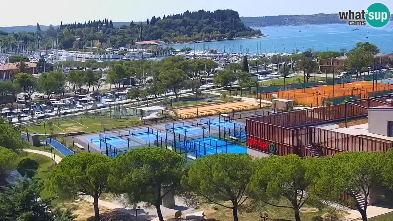 Portorož spletna kamera – pogled na marino in teniška igrišča