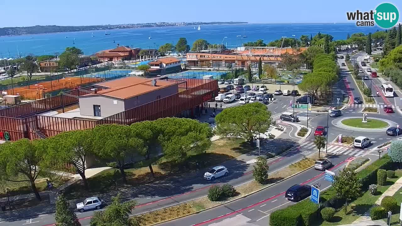 Portorož Live Webcam – view of the marina and tennis courts